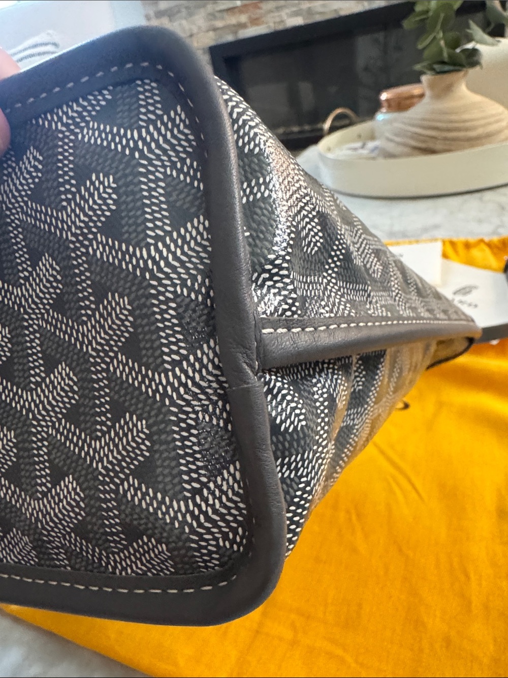 Goyard mini Anjou leather reversible tote bag purse grey - Picture 9 of 16